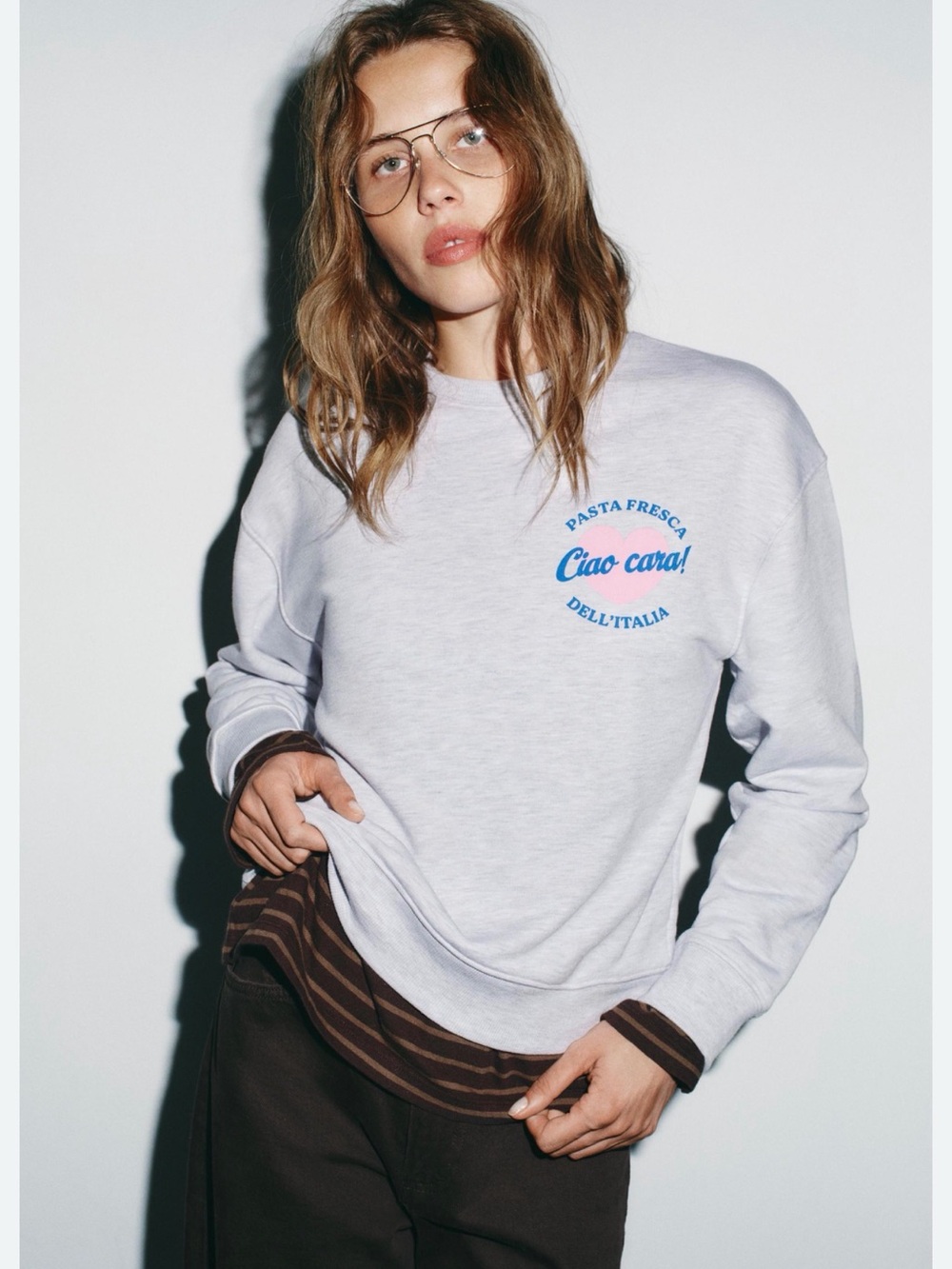 Text print sweatshirt Zara